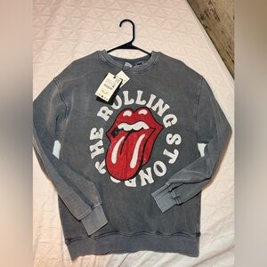 ZARA  Rolling Stones Gray Sweater YOUTH SIZE